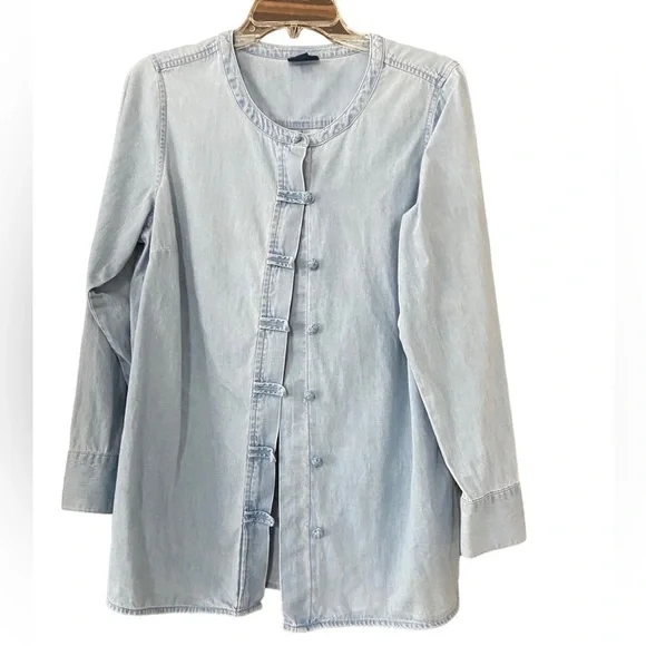 J Jill Denim Button Down Size Medium Petite - Picture 1 of 8